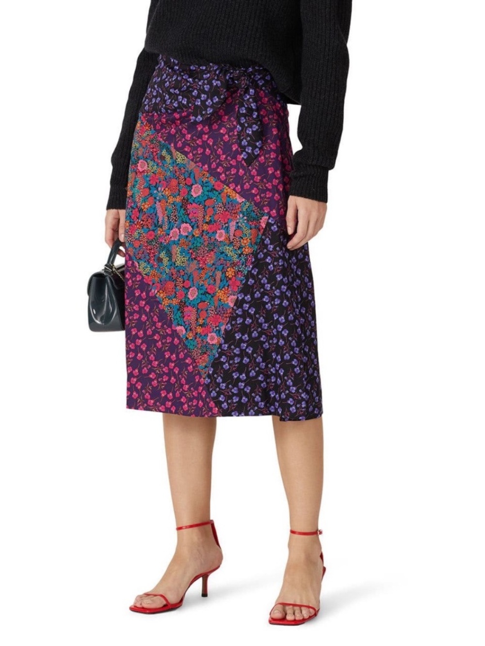 J.Crew Tie-Waist Midi Skirt in Liberty Mixed Blooms Size 14
